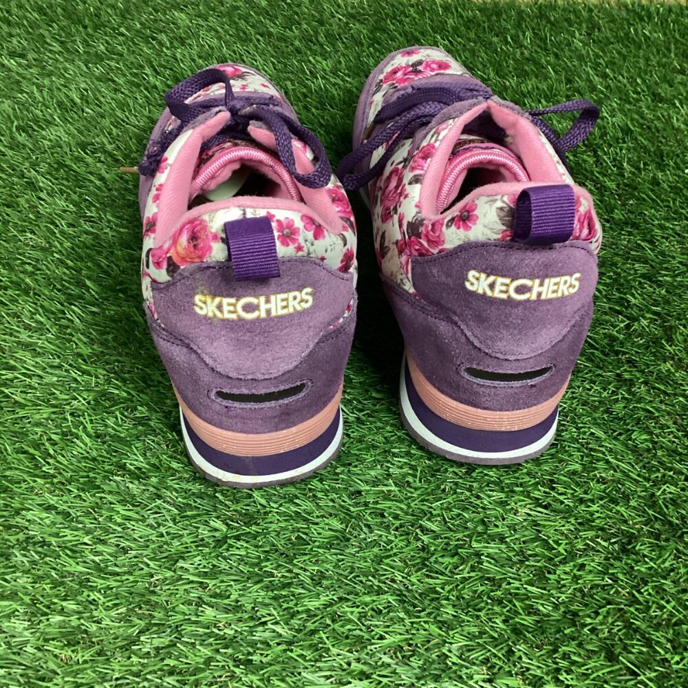 Sketchers Hollywood Rose Sneakers Pink Purple Floral 11 - Picture 8 of 11